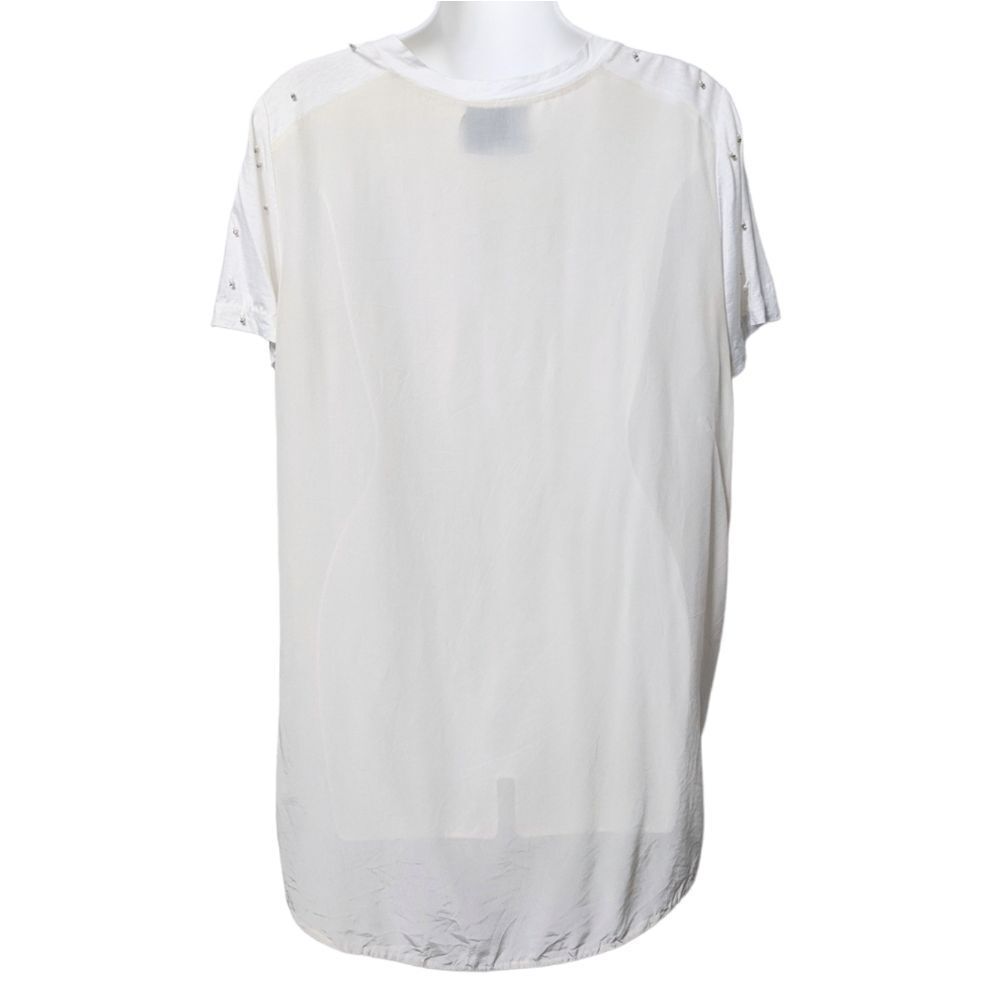 3.1 PHILLIP LIM Pearl Rhinestone Embellished Silk Shirt 8 - Picture 5 of 7